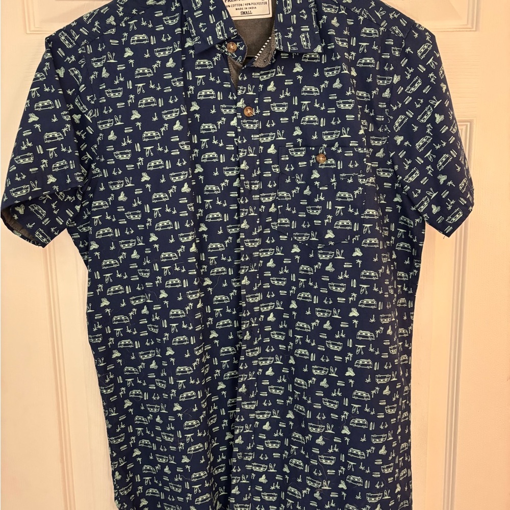 Men's Blue Nautical Print Shirt